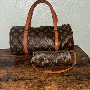 Vintage 1980s Louis Vuitton Monogram Papillon & Mini Pouch